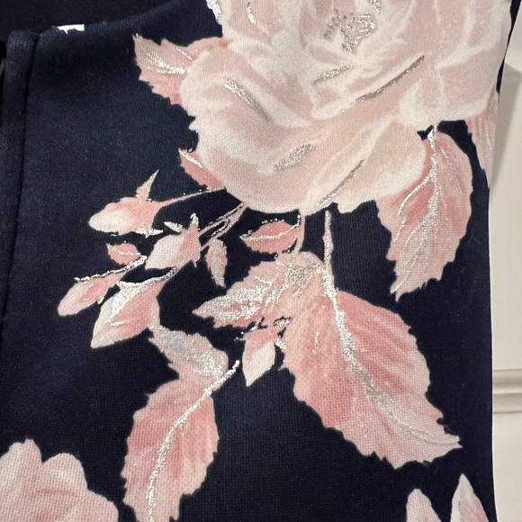 Women’s XXS Navy & Pink Floral Fit and Flair Short Dress - Picture 3 of 7